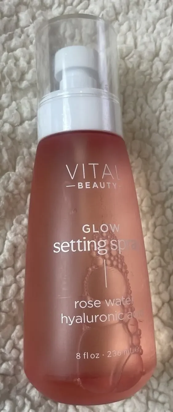 Vital Beauty Glow Makeup Setting Spray with Rose Water & Hyaluronic Acid 8 oz